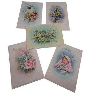 Vintage Coronation Collection Parchment Jewels Cards Five Assorted No Envelopes